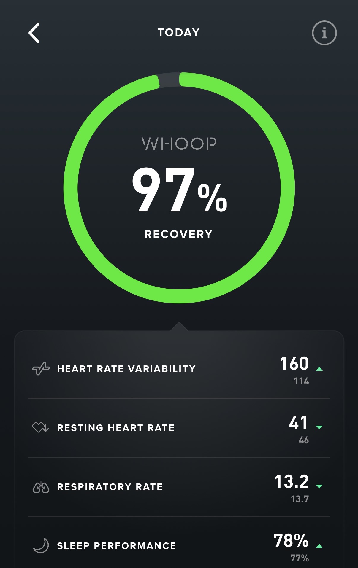 Whoop 97% recovery